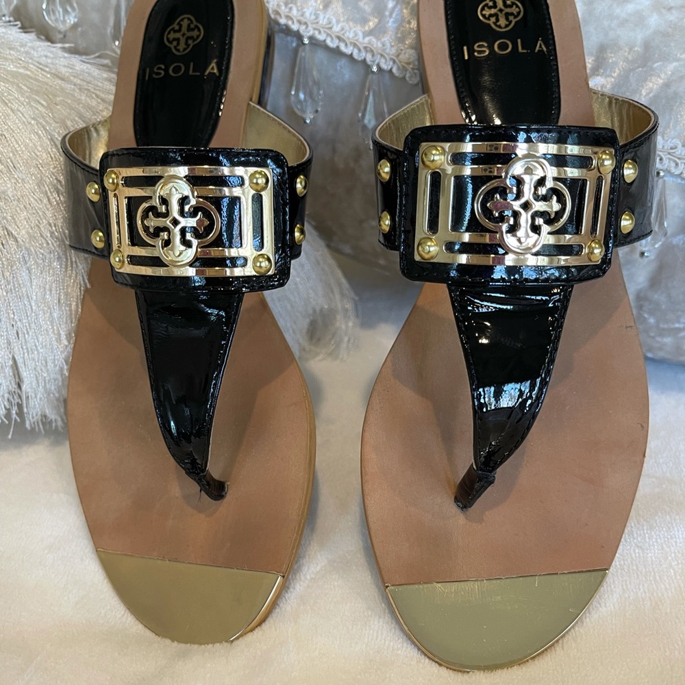 ISOLA  black patent sandals